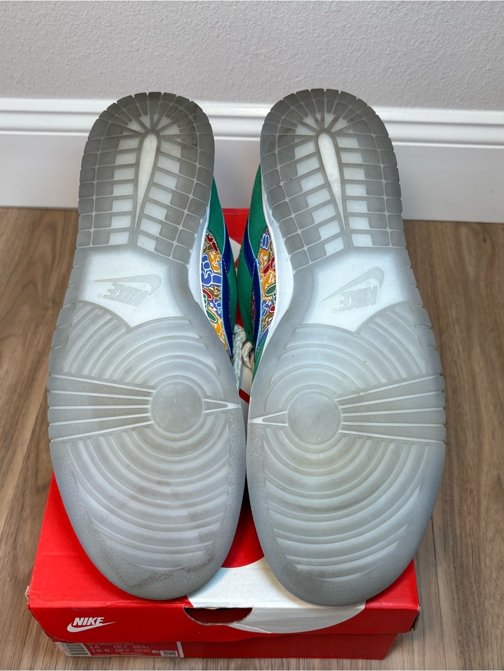 Nike Dunk Low Foam Finger Multicolor Low-Top Sneakers — Green, Blue, Red, Yellow - Picture 7 of 8
